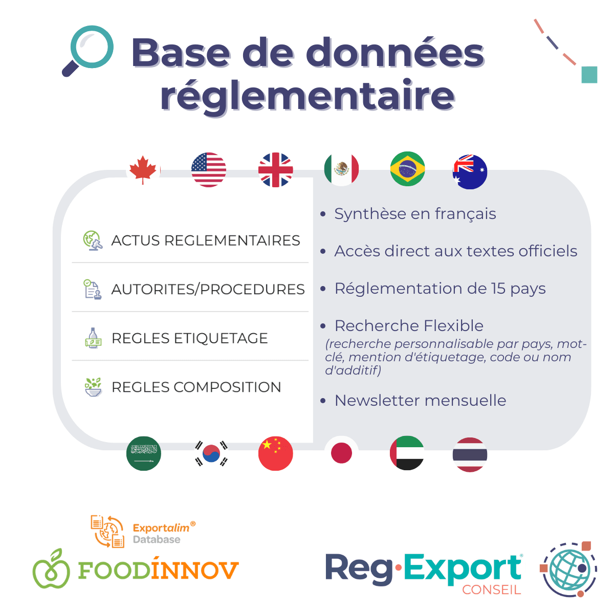 Focus sur notre base de données réglementaire export